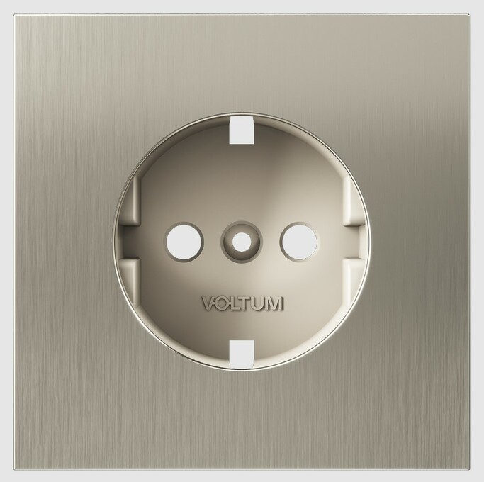 Voltum Накладка для розетки с заземлением, S70 Metal (никель) VLSM000611