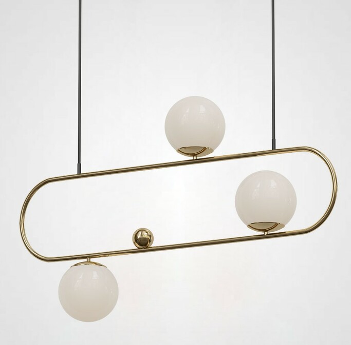 Подвесной Реечный Светильник Hoop L90 Латунь By Imperiumloft