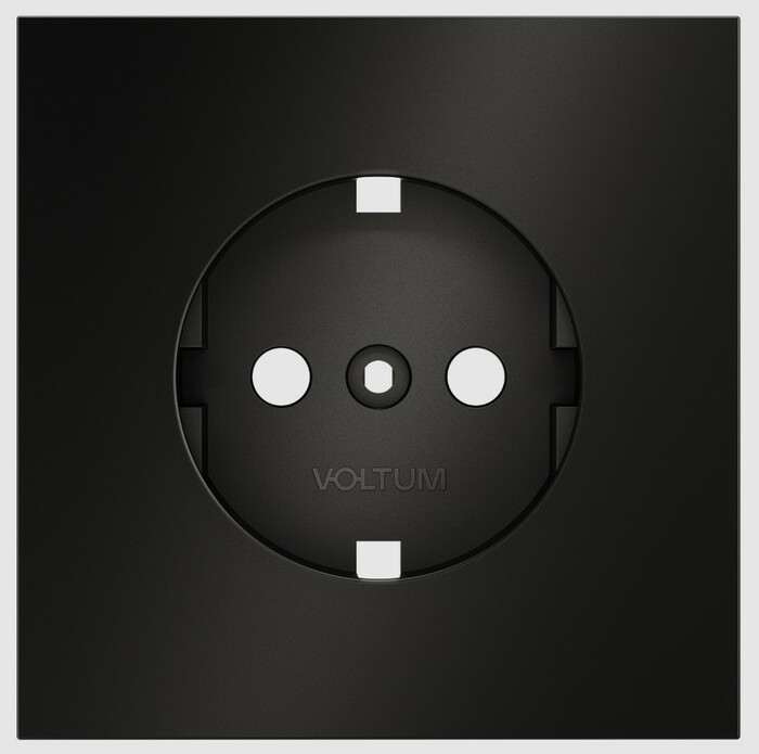 Voltum Накладка для розетки с заземлением, S70 Metal (антрацит) VLSM000612