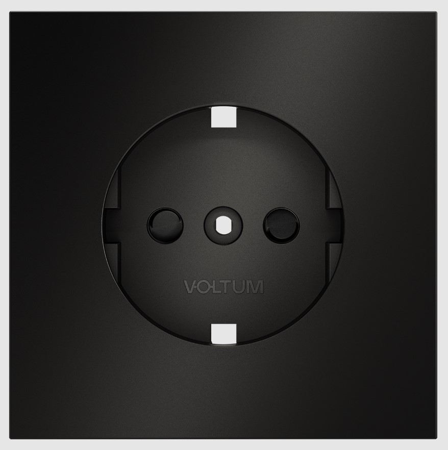 Voltum Накладка для розетки с заземлением и защитными шторками, S70 Metal (антрацит) VLSM000712
