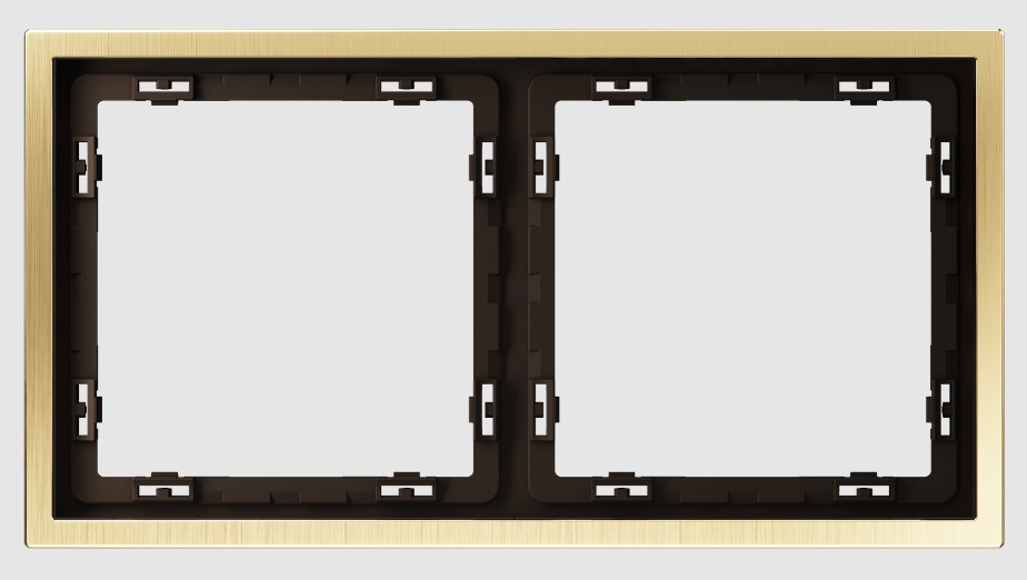 Voltum Рамка металлическая на 2 поста, S70 Metal (латунь) VLSM120209