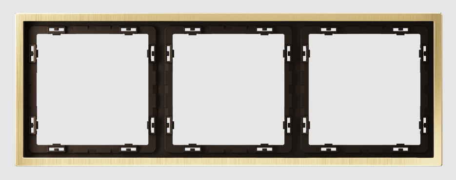 Voltum Рамка металлическая на 3 поста, S70 Metal (латунь) VLSM120309