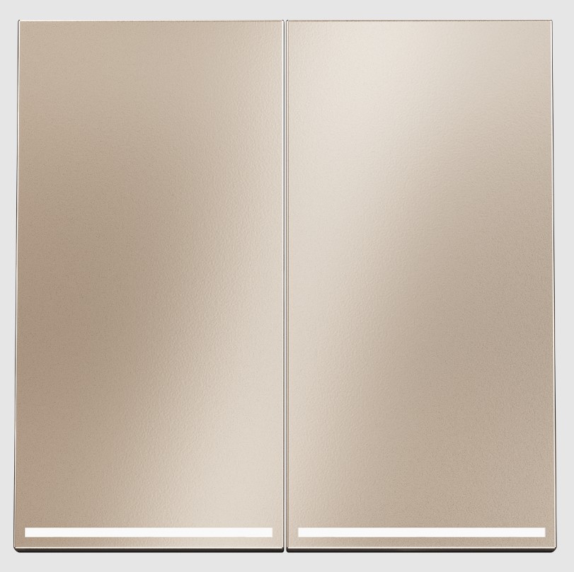 Voltum Клавиши для выкл перекл двухклавишного с подсветкой, S70 Metal (платина) VLSM000410