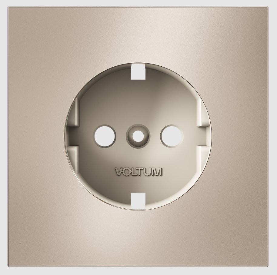 Voltum Накладка для розетки с заземлением, S70 Metal (платина) VLSM000610