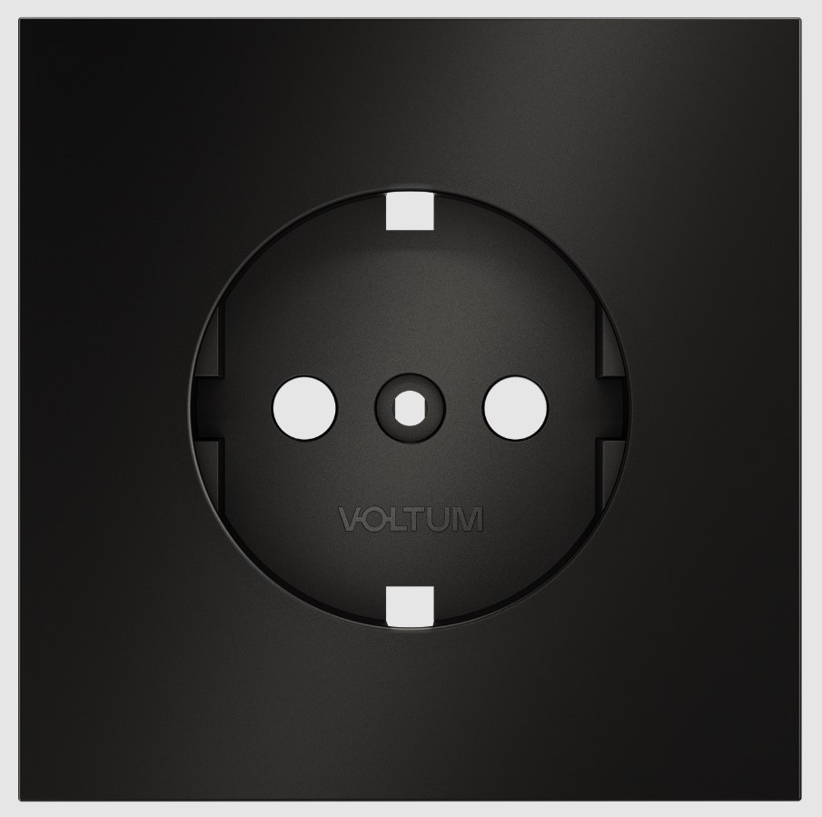 Voltum Накладка для розетки с заземлением, S70 Metal (антрацит) VLSM000612