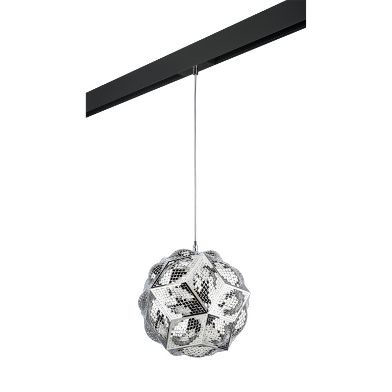 LIGHTSTAR PRO724314 Светильник д 1-фазн трека FERMO 1х40W E27 ХРОМ ЧЕРНЫЙ (724314+595007)