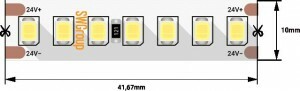 Лента св д SWG SWG2P168-24-17.3-WW-20, 17.3Вт, 24В, IP20  Теплый 5 метров