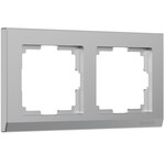 Werkel W0021806  Рамка на 2 поста Stark (серебряный)