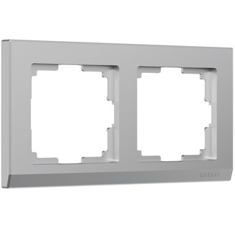 Werkel W0021806  Рамка на 2 поста Stark (серебряный)