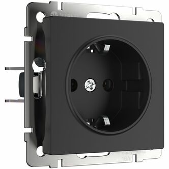Werkel W1171008  Розетка с заземлением (черный матовый)
