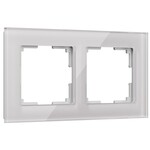 Werkel W0021117  Рамка на 2 поста Favorit (дымчатый,стекло)
