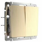 Werkel W1120010  Выключатель двухклавишный (шампань рифленый)