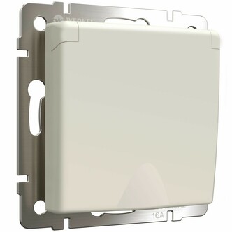 Werkel W1171262  Розетка с заземлением и шторками c крышкой IP44 (айвори матовый)