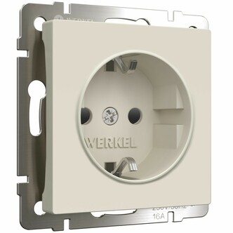 Werkel W1171162  Розетка с заземлением и шторками (айвори матовый)