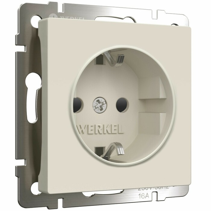 Werkel W1171162  Розетка с заземлением и шторками (айвори матовый)