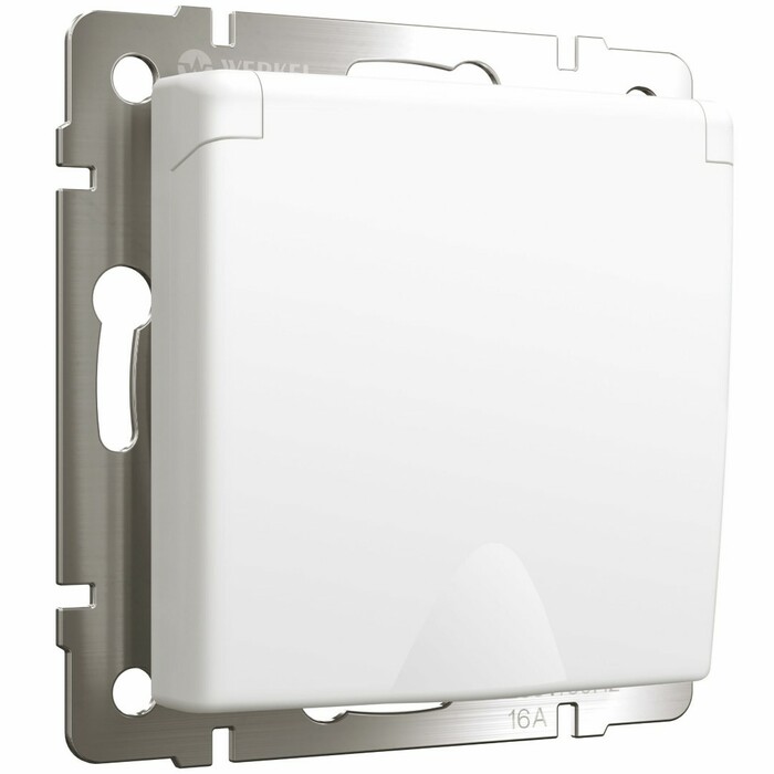 Werkel W1171261  Розетка с заземлением и шторками c крышкой IP44 (белый матовый)