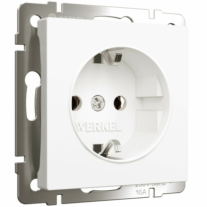 Werkel W1171061  Розетка с заземлением (белый матовый)