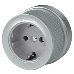 Werkel WL19-10-01  Розетка с заземлением (Матовый хром) Ретро