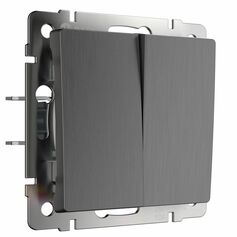 Werkel WL04-SW-2G  Выключатель  двухклавишный (графит рифленый)