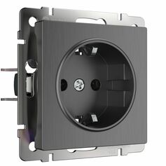 Werkel WL04-SKG-01-IP20  Розетка с заземлением (графит рифленый)