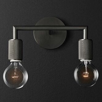 Бра Rh Utilitaire Double Sconce Black By Imperiumloft