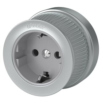 Werkel WL19-10-01  Розетка с заземлением (Матовый хром) Ретро