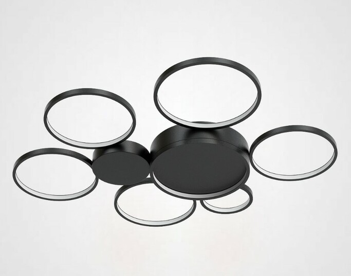 Потолочная Люстра В Виде Колец Twine 7 Rings Black By Imperiumloft