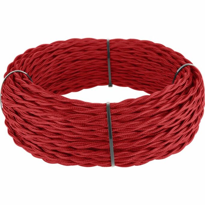 Werkel Ретро кабель витой  3х1,5  (красный) под заказ 50 м - Цена указана за 1 м.