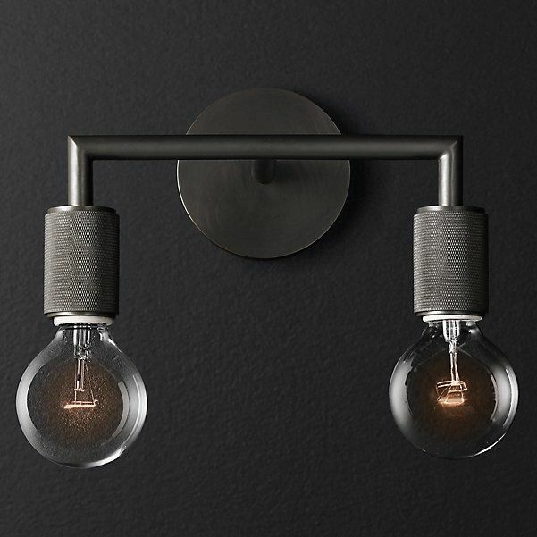 Бра Rh Utilitaire Double Sconce Black By Imperiumloft