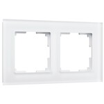 Werkel W0021105  Рамка на 2 поста Favorit (белый матовый,стекло)