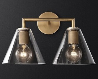 Бра Rh Utilitaire Funnel Shade Double Sconce Brass By Imperiumloft