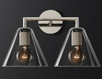 Бра Rh Utilitaire Funnel Shade Double Sconce Silver By Imperiumloft
