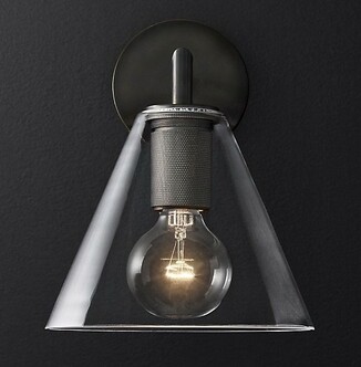 Бра Rh Utilitaire Funnel Shade Single Sconce Black By Imperiumloft