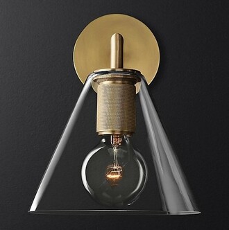 Бра Rh Utilitaire Funnel Shade Single Sconce Brass By Imperiumloft