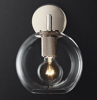 Бра Rh Utilitaire Globe Shade Single Sconce Silver By Imperiumloft