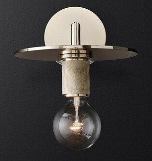 Бра Rh Utilitaire Knurled Disk Shade Sconce Silver By Imperiumloft