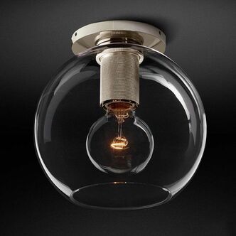 Потолочный Светильник Rh Utilitaire Globe Shade Flushmount By Imperiumloft