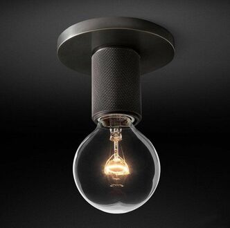 Потолочный Светильник Rh Utilitaire Socket Flushmount Black By Imperiumloft