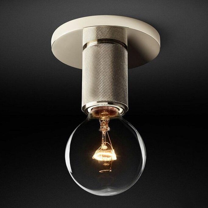 Потолочный Светильник Rh Utilitaire Socket Flushmount Silver By Imperiumloft