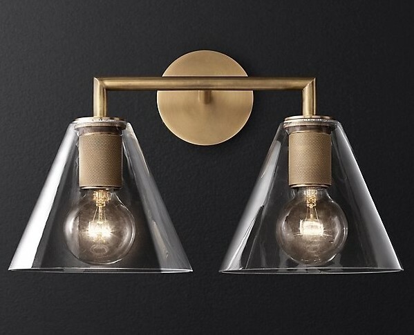 Бра Rh Utilitaire Funnel Shade Double Sconce Brass By Imperiumloft
