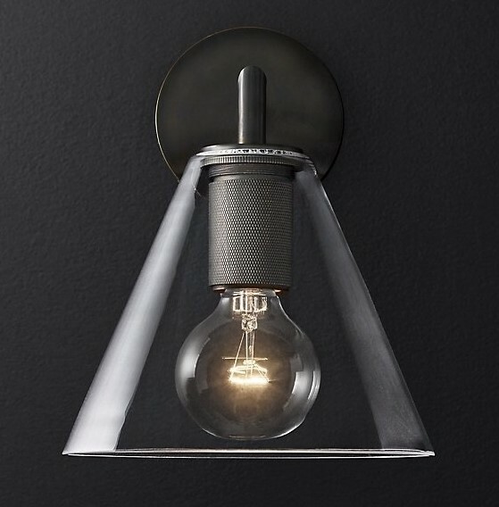 Бра Rh Utilitaire Funnel Shade Single Sconce Black By Imperiumloft