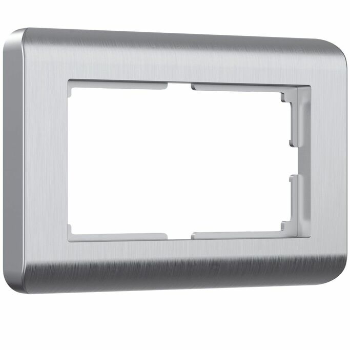 Werkel WL12-Frame-01-DBL   Рамка для двойной розетки (серебряный)