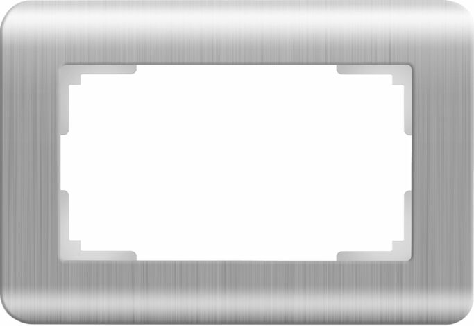 Werkel WL12-Frame-01-DBL   Рамка для двойной розетки (серебряный)