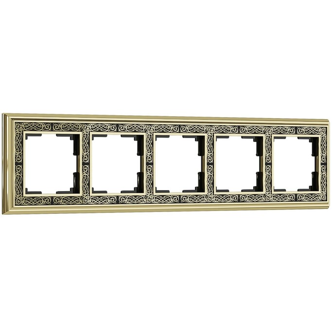 Werkel WL77-Frame-05  Рамка на 5 постов (золото черный)