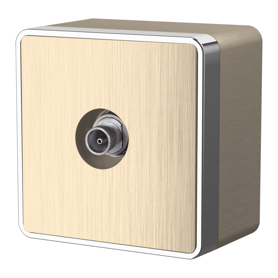 Werkel WL15-21-01  ТВ-розетка оконечная  Gallant (шампань рифленый)