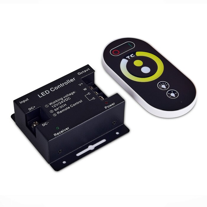 ST9002.400.00MIX Контроллер 2,4 G для светодиодной ленты MIX WHITE, 2-х канальный, DC12-24V  12А ST-