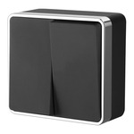 Werkel W5020035  Выключатель двухклавишный Gallant (черный хром)