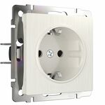 Werkel W1171113  Розетка с заземлением и шторками (перламутровый рифленый)