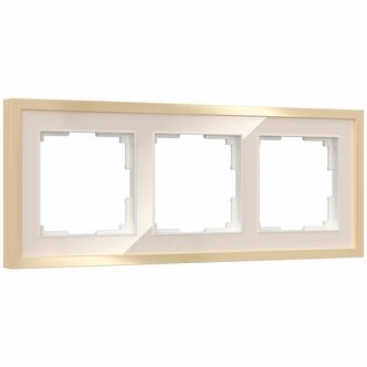Werkel W0032851  Рамка на 3 поста Baguette (айвори латунь)