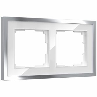 Werkel W0022850  Рамка на 2 поста Baguette (белый серебро)